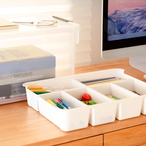 17 QT Plastic Storage Box with Removable Tray U761