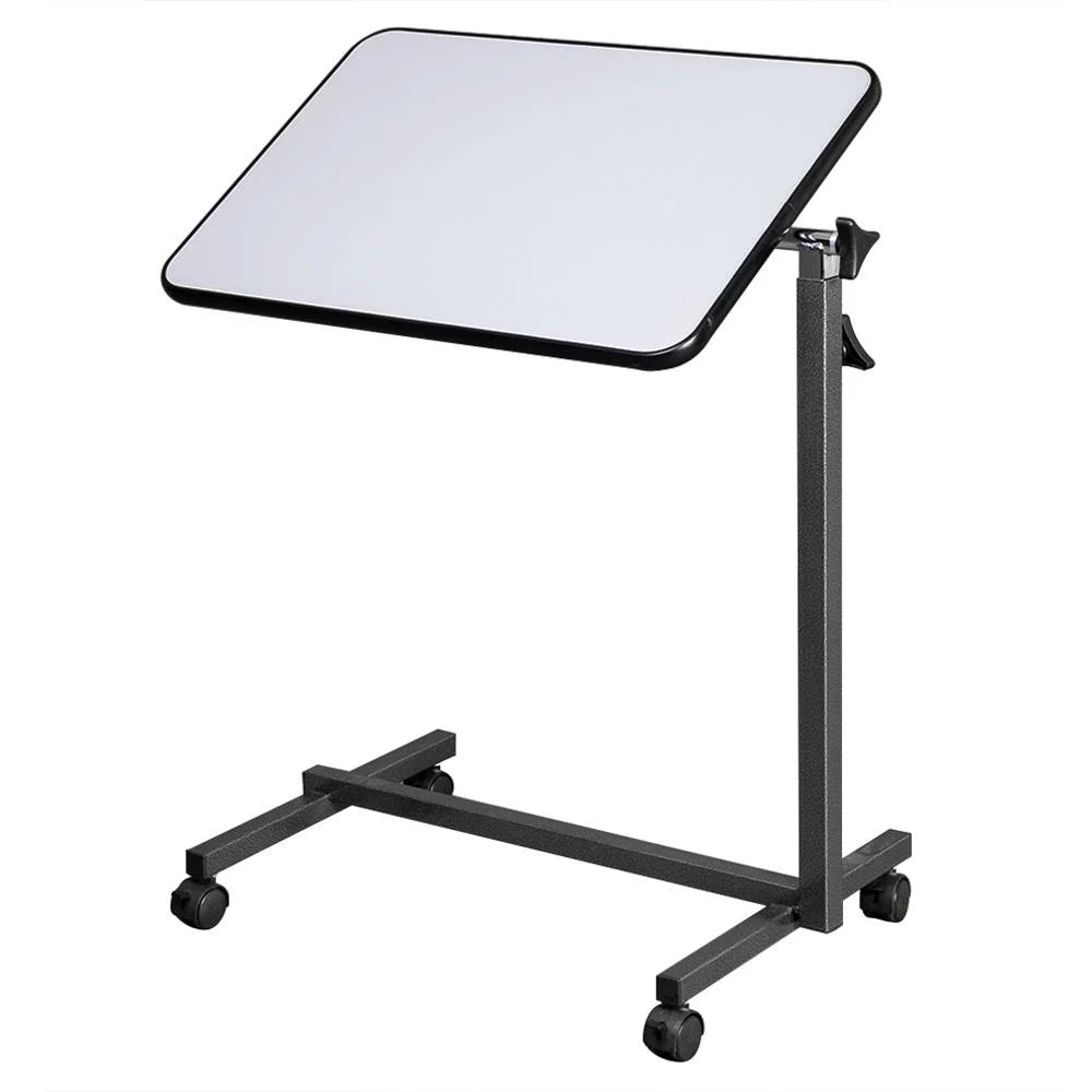 Adjustable Overbed Bedside Table with Wheels Gray R89508