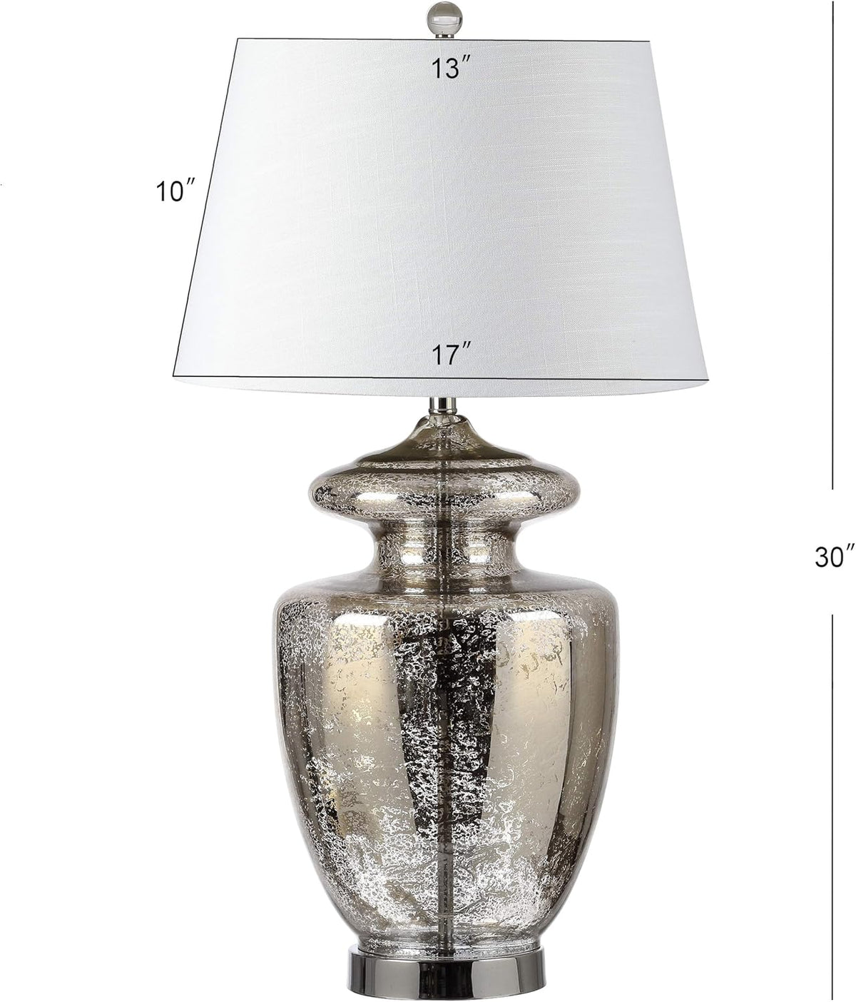 Glass LED Table Lamp Mercury Silver Ivory G1876