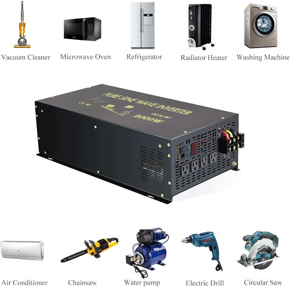 8000W Pure Sine Wave Power Inverter DC 36V to AC 120V S1327