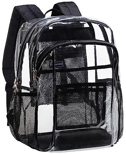 Clear Backpack with Multi-pockets Black V47313