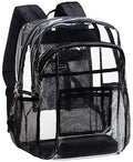 Clear Backpack with Multi-pockets Black V47313