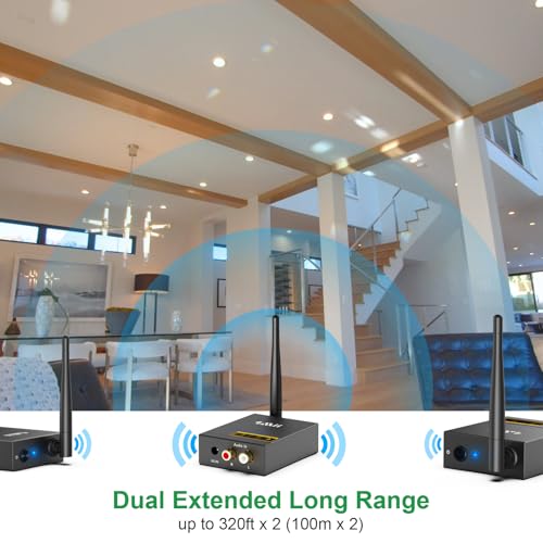 2.4Ghz Wireless Audio Transmitter Receiver with RCA Out/Input D784432