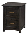 Charcoal Two Drawer Oak Wood File Cabinet O530415
