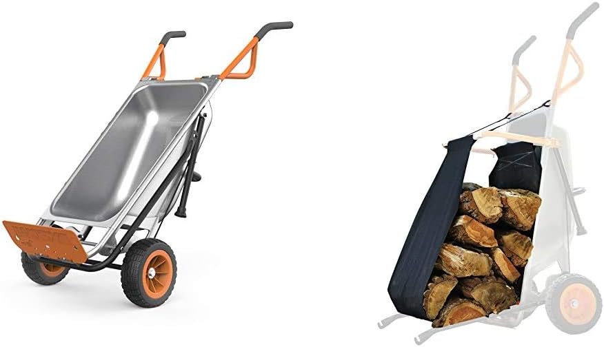 Orange 8-in-1 Wheelbarrow Yard Cart Dolly Firewood Carrier Q674