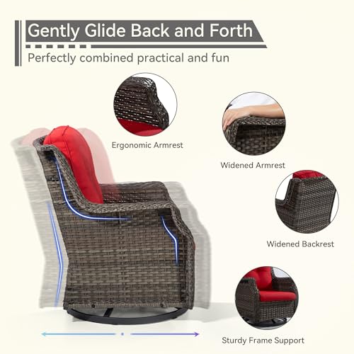 Outdoor Swivel Rocker Patio Chair with Olefin Fabric Cushions Z2125