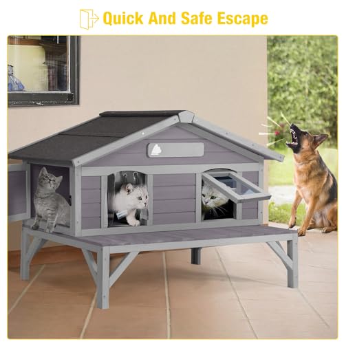 Large Weatherproof Cat House with Insulated Liner Z149