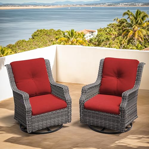 Outdoor Swivel Rocker Patio Chair with Olefin Fabric Cushions Z2125