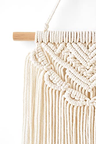 2 Pcs Macrame Wall Hanging, Small Size 13" L x 10" W and 16" L x 10" W J610765