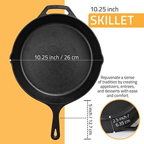 Pre-Seasoned Cast Iron Skillet 10.25 Inch Black J3141