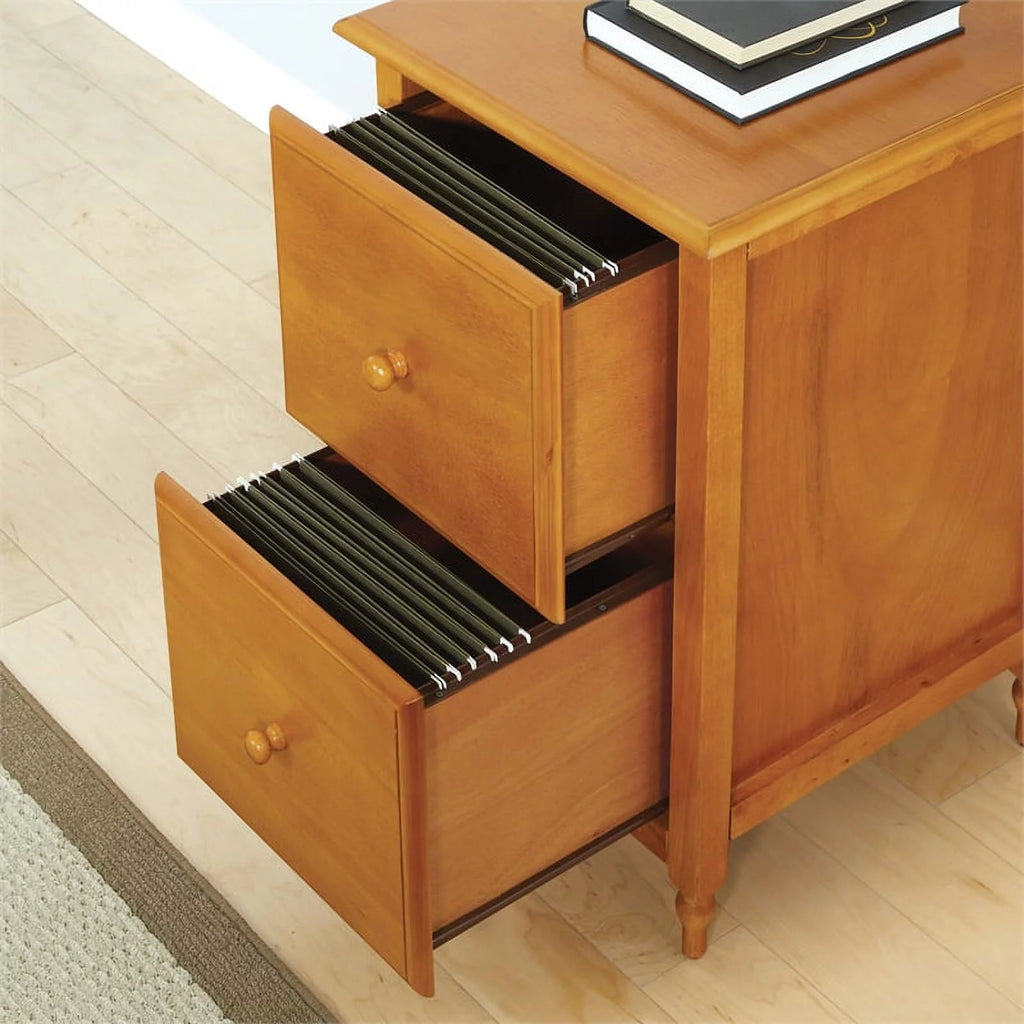 2 Drawer Wood File Cabinet in Antique Cherry B228263