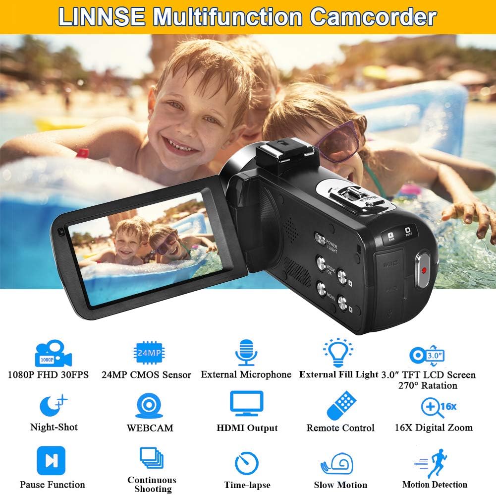 Full HD 1080P 24.0 MP Video Camera with 3 LCD Screen Y429981