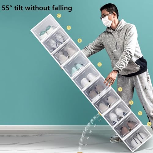 Foldable Clear Shoe Boxes with Lid 22.5 * 33.5 * 14CM N293