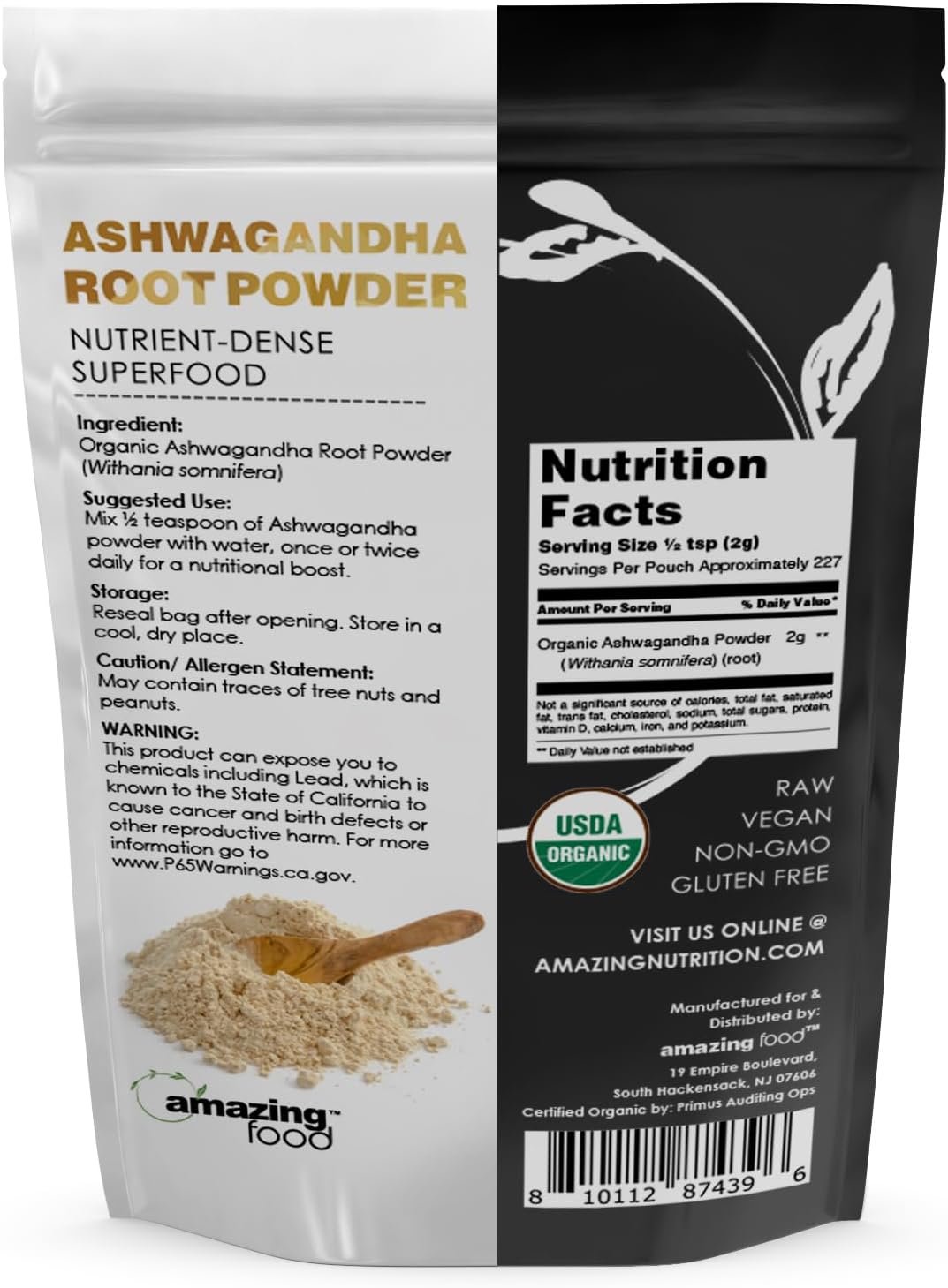 USDA Certified Organic Ashwagandha Root Powder T646
