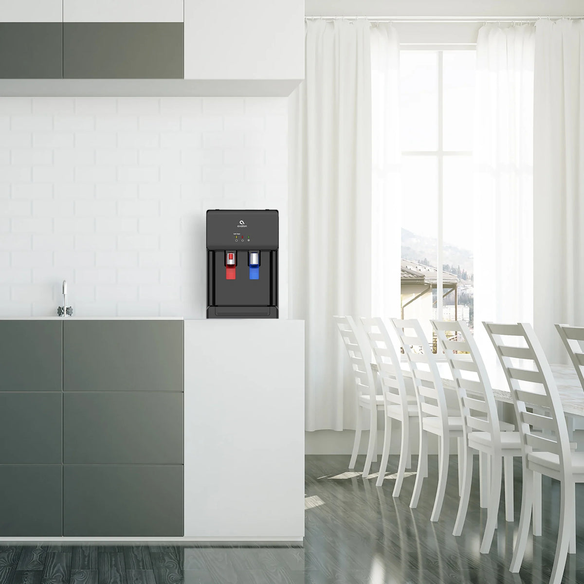 Black Countertop Bottleless Water Dispenser Hot Cold I4298
