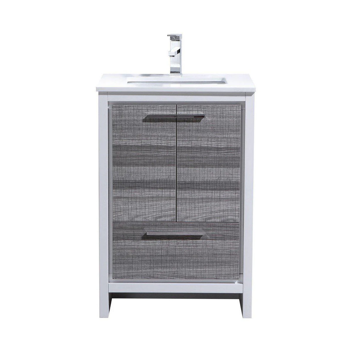 24 in. Ash Gray Bathroom Vanity with Quartz Counter Top A29487