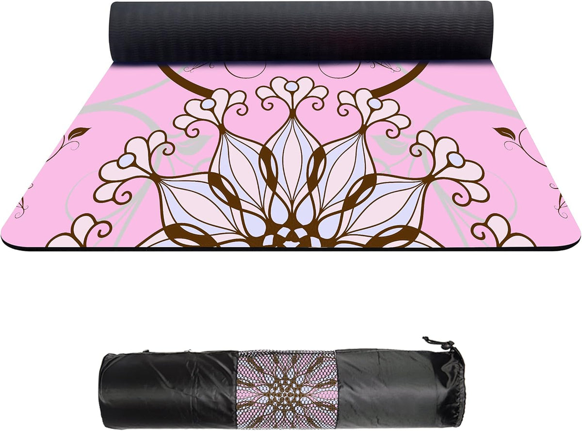 Suede TPE Yoga Mat with Carrying Bag, 72x32 Extra Thick 8MM H799