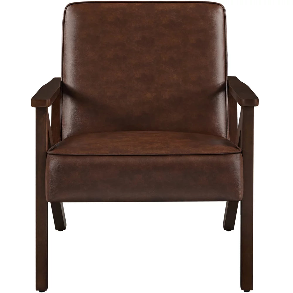 Dark Brown Faux Leather Armchair T75369