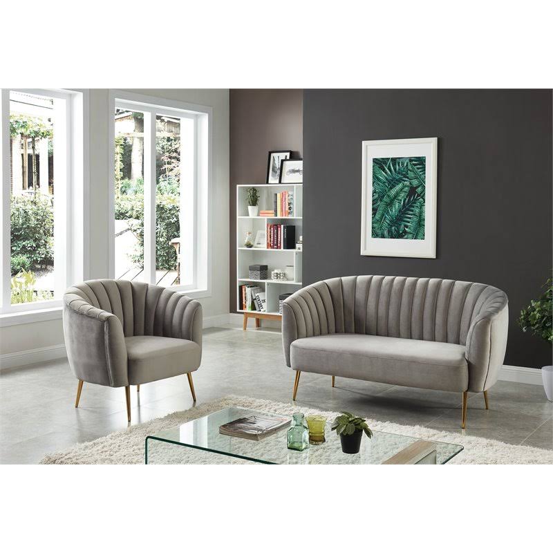 Gray Fabric Accent Chair L219