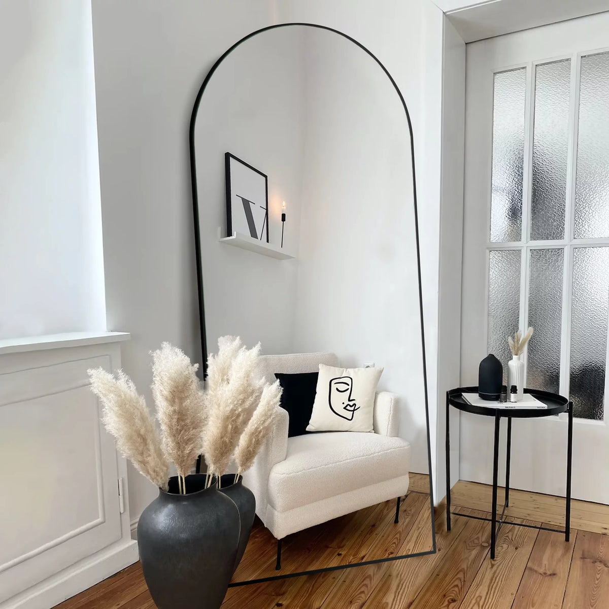71"×28" Large Full Length Mirror with Stand, Black L272