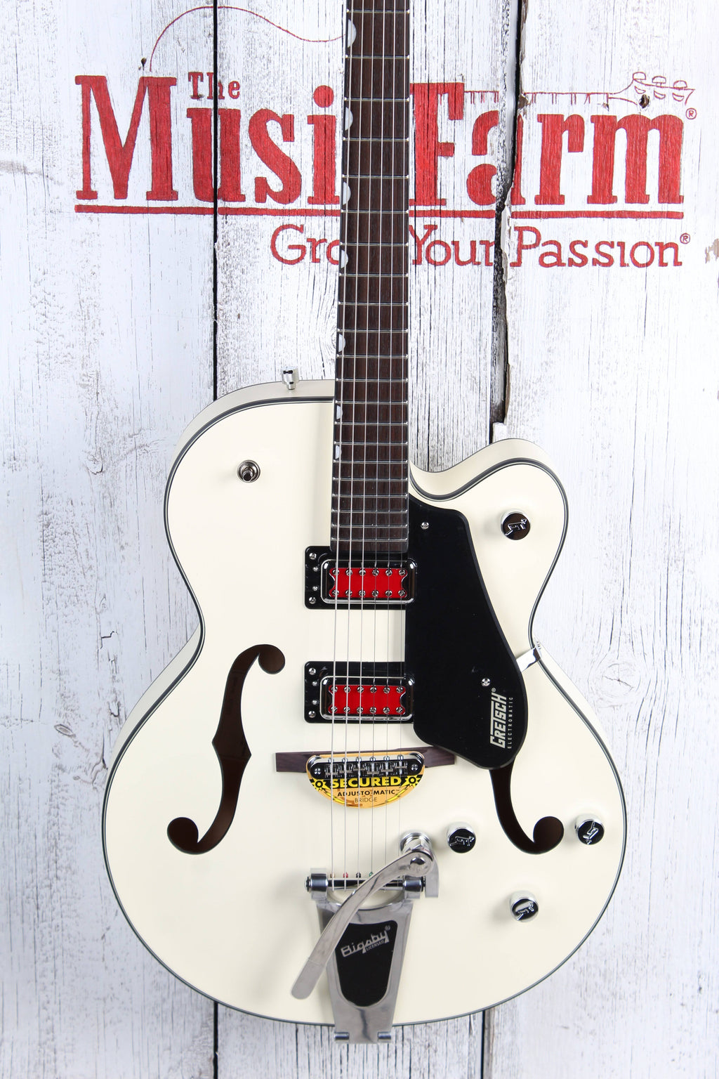 Matte Vintage White Hollow Body Electric Guitar U4432