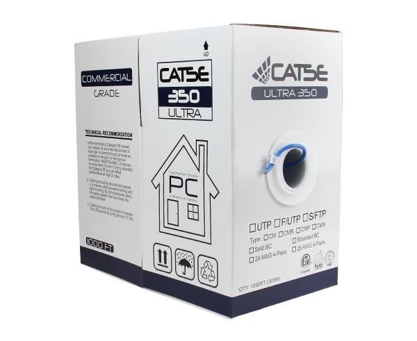 Cat5e Shielded Bulk Ethernet Cable, 24AWG, 1000ft Black R843494