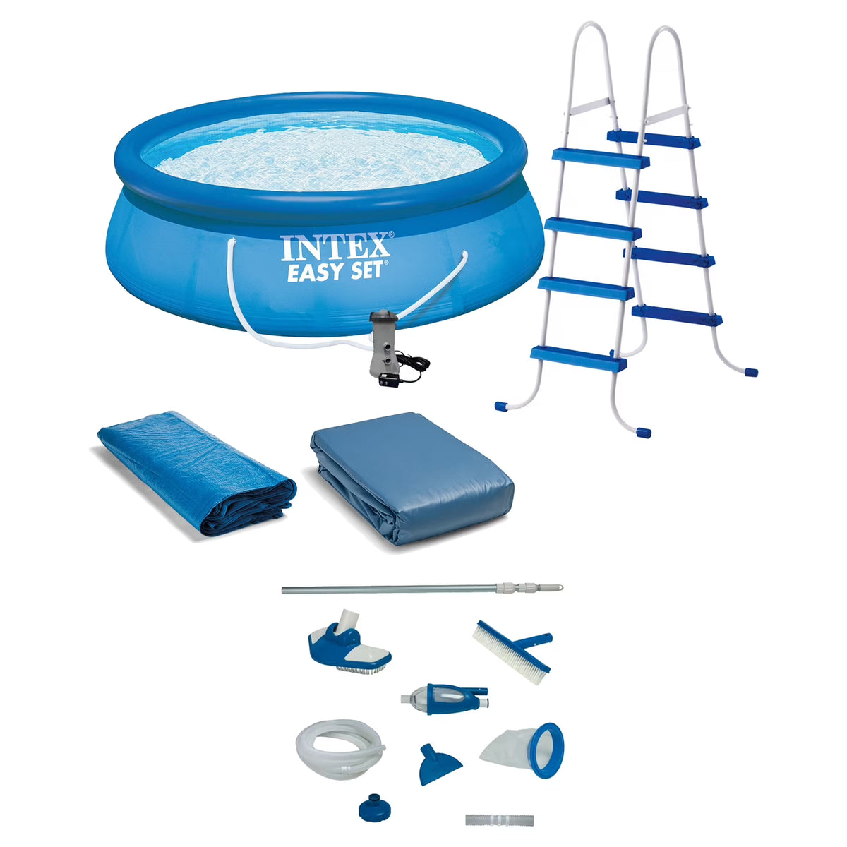 15 x48" Inflatable Pool with Ladder, Pump and Maintenance Kit W721