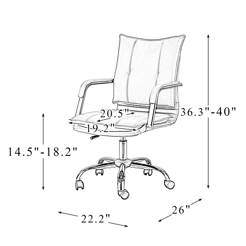 Vegan Leather Tufted Mid Back Task Chair H380