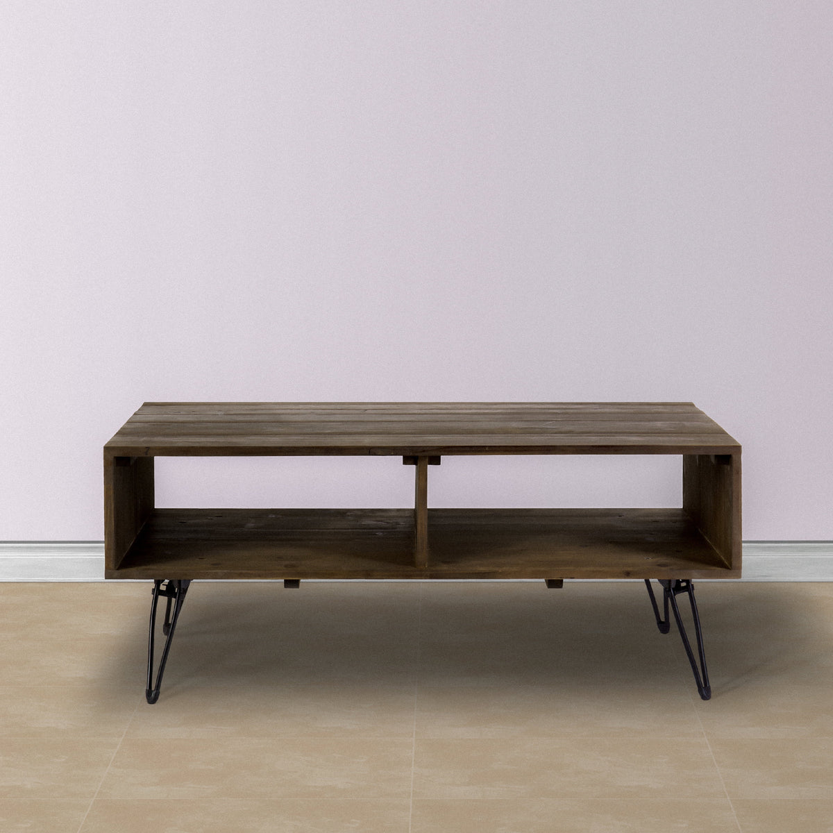 Rustic Farmhouse Coffee Table with Storage E5215