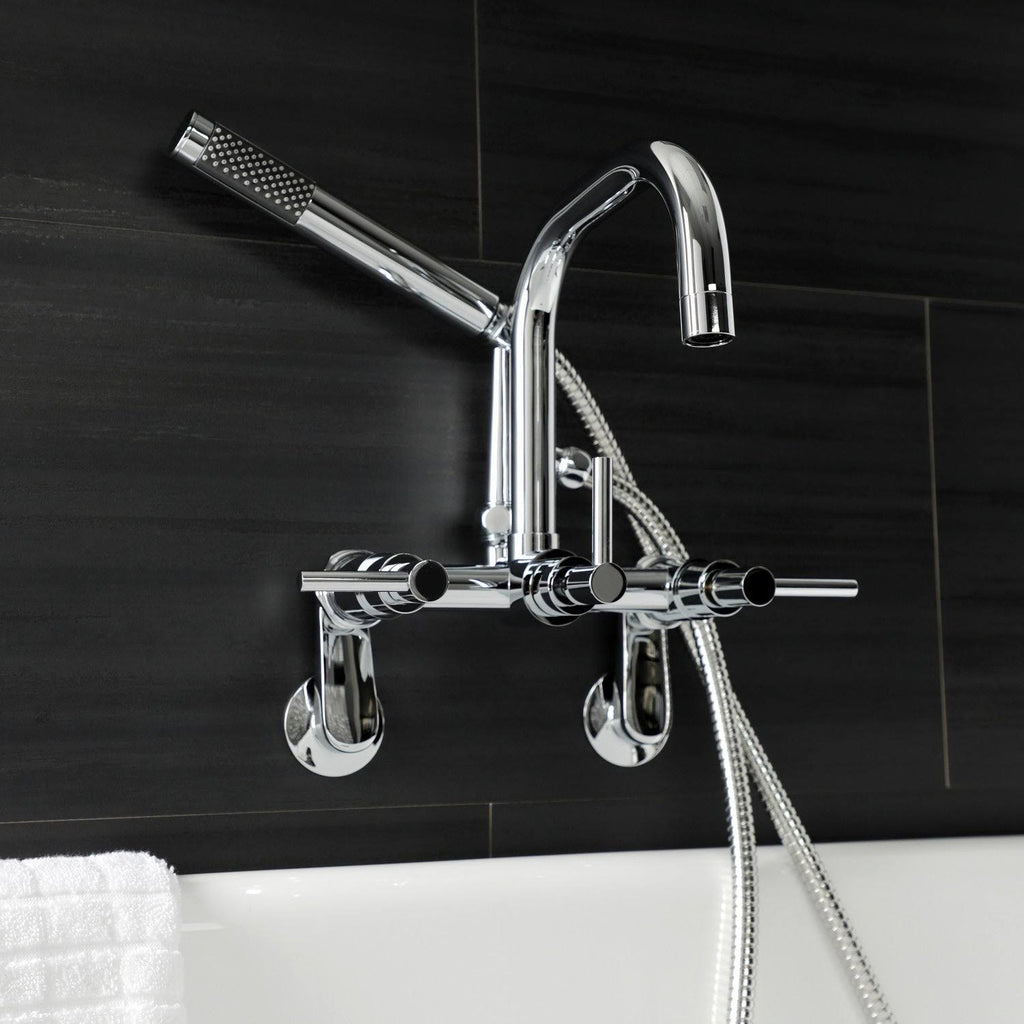 Brushed Nickel Wall Mount Clawfoot Tub Faucet X8967