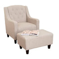 Beige Arm Chair and Ottoman M1353