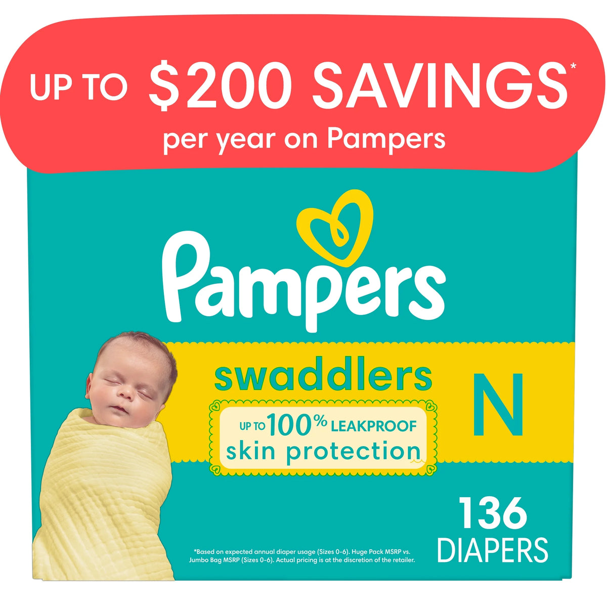 Newborn Diapers, 136 Count N72488