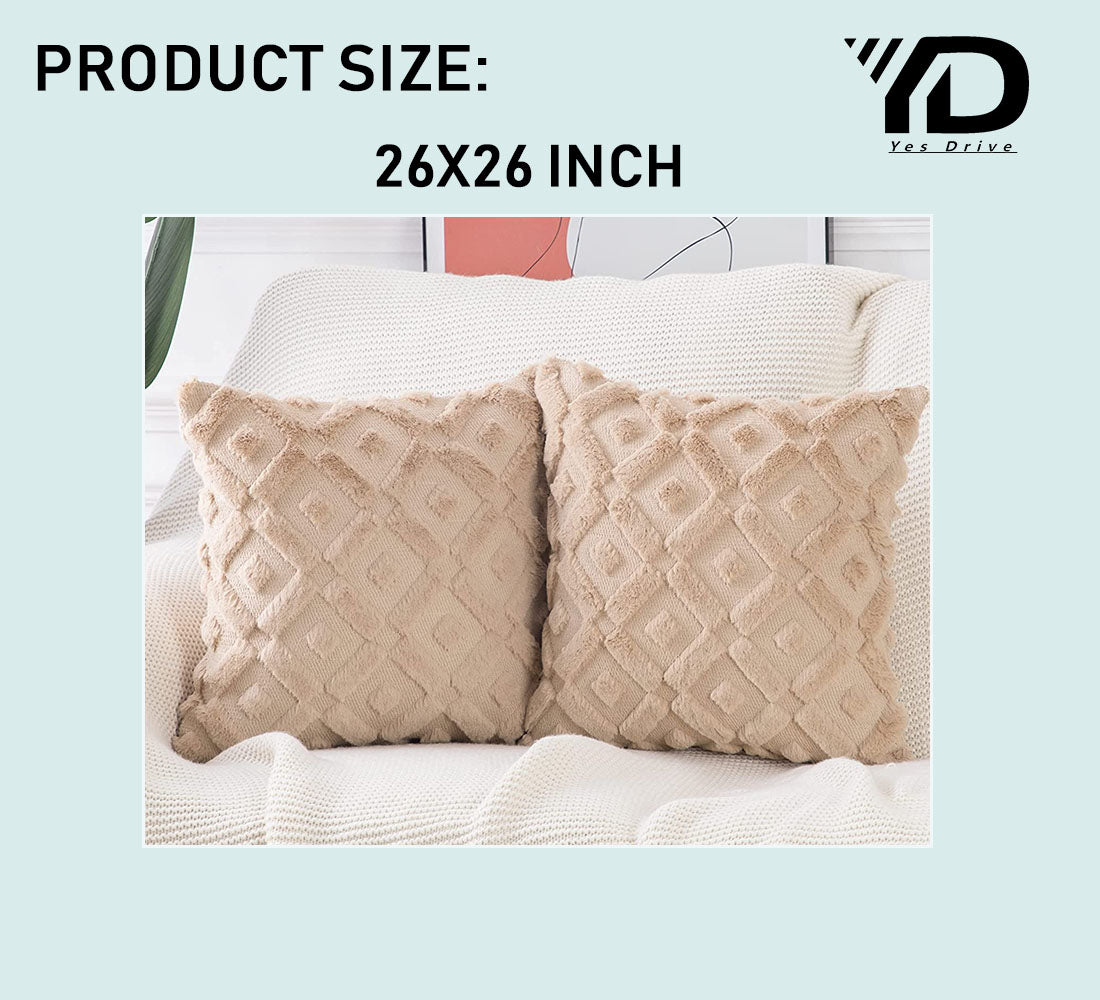 Set of 2 Soft Plush Velvet Decorative Throw Pillow Covers Square Cushion Case A795