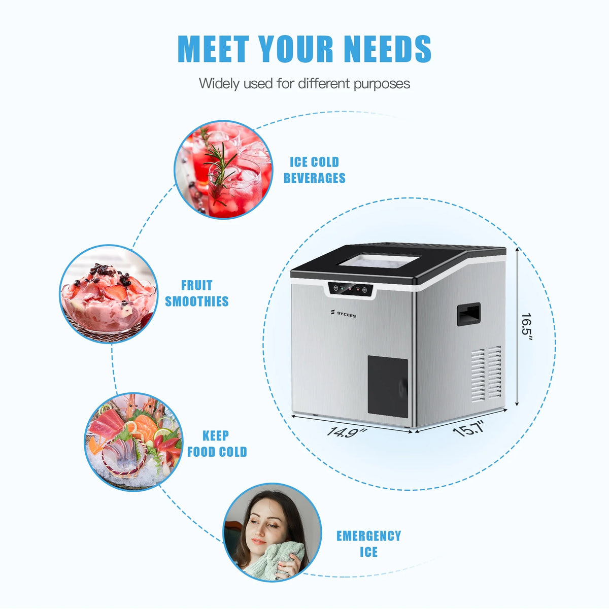 2-in-1 Portable Countertop Ice Maker & Shaver Machine L45924