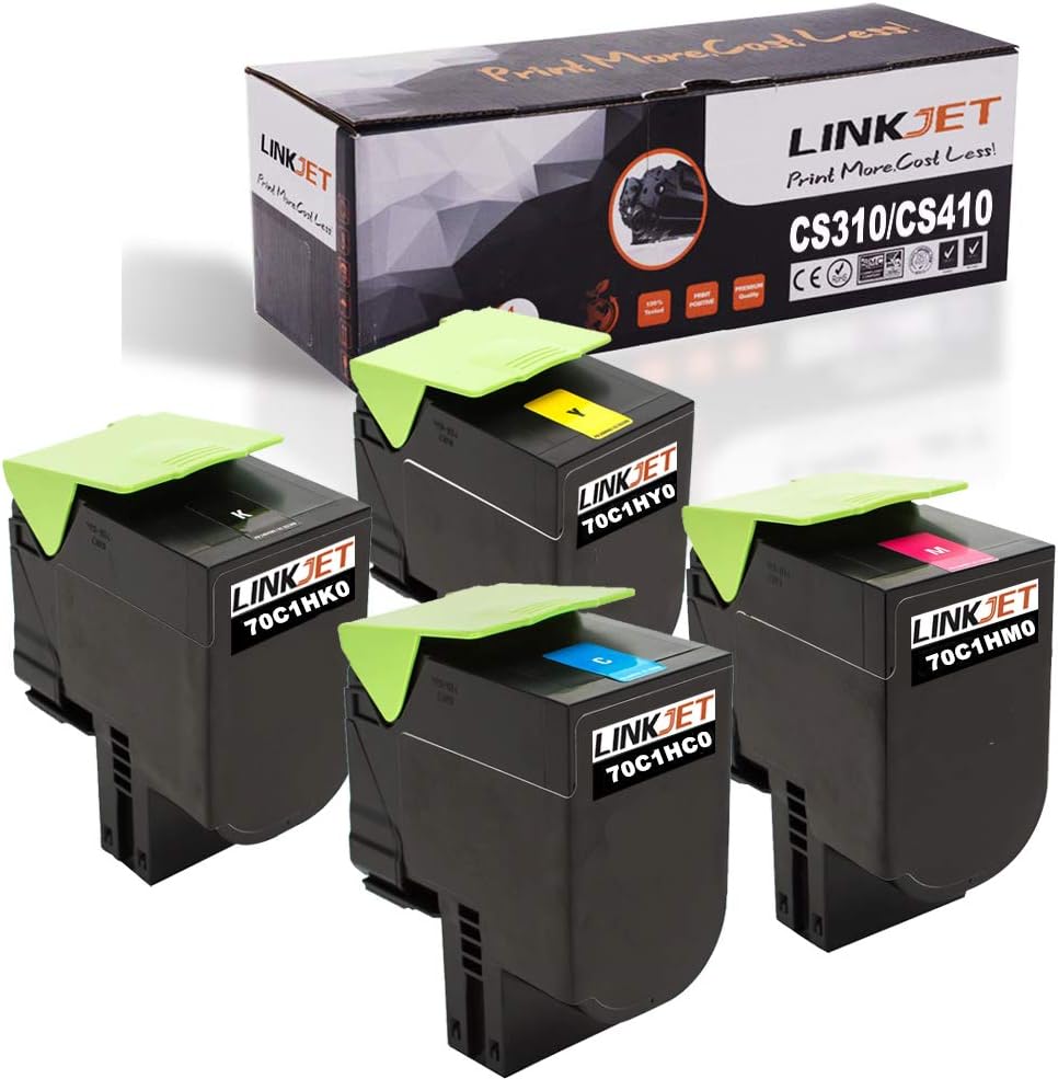 4 Pack Remanufactured Toner Cartridge for Lexmark CS310 CS410 CS510 N7934