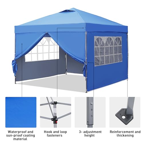 10x10ft Pop-up Canopy Tent with 4 Removable SideWalls G243