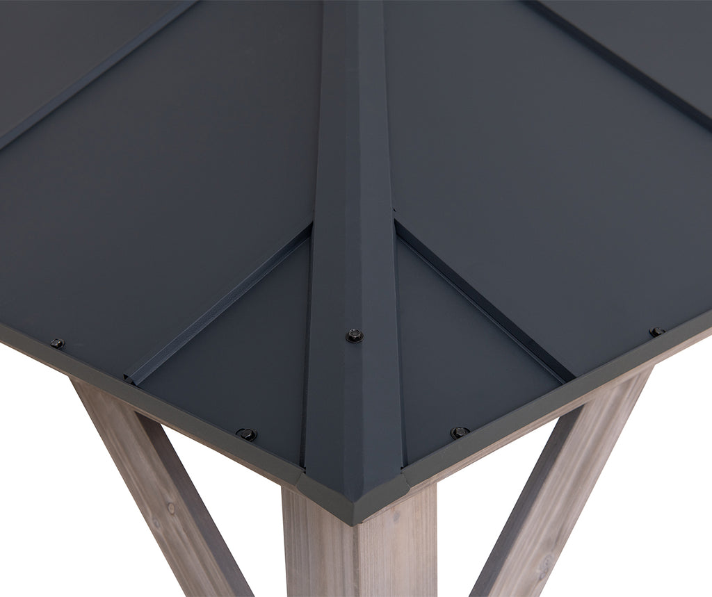 12x16 ft. Steel Hardtop Gazebo with 2-tier Metal Roof Q28148