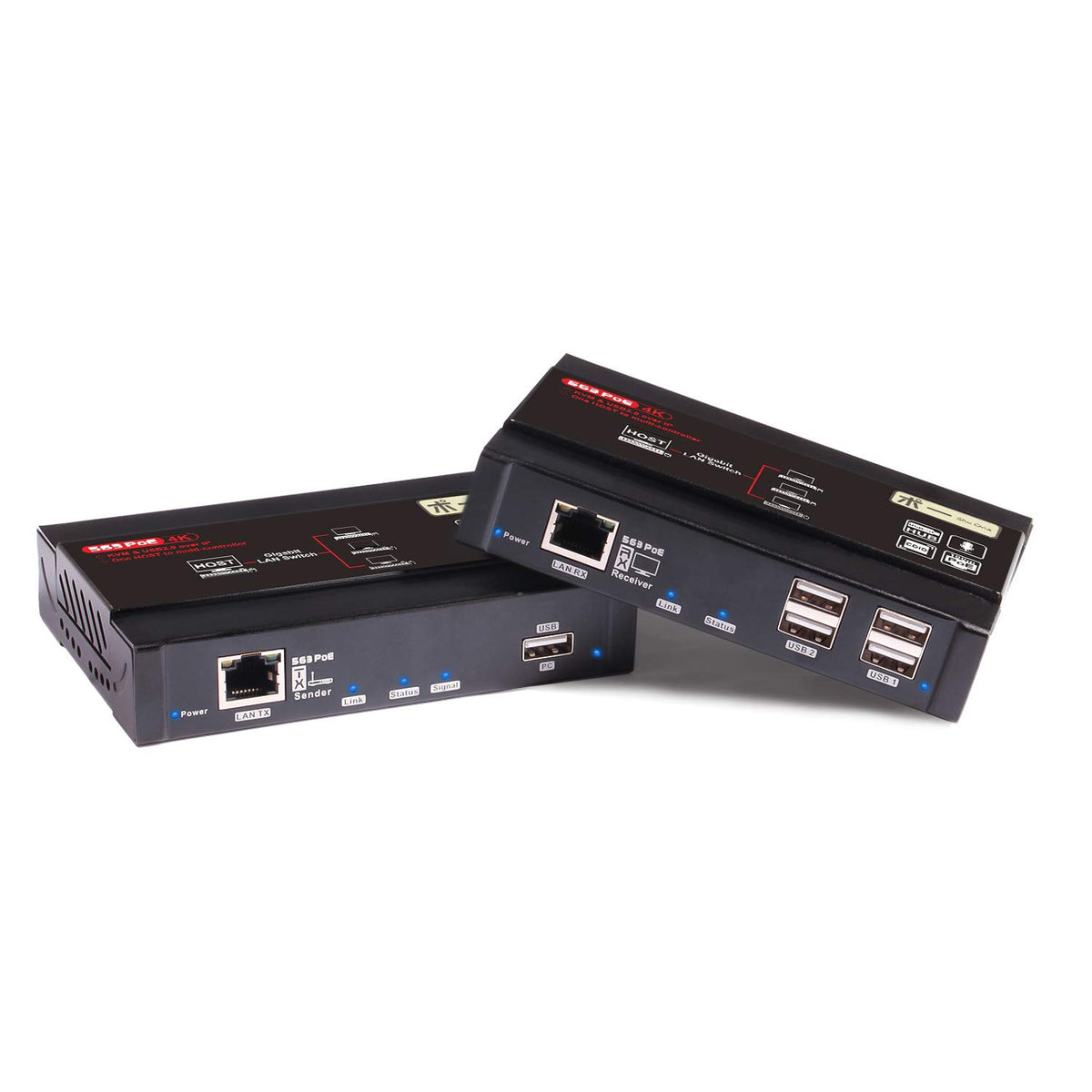 4K@60Hz HDMI KVM USB Extender, 60M via Cat5e/6, 4 Ports USB 2.0, HDMI 2.0 J239515