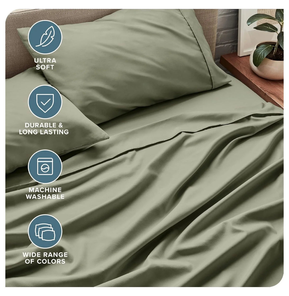 Split King 5 Piece Microfiber Bed Sheet Set with Deep Pockets O73143