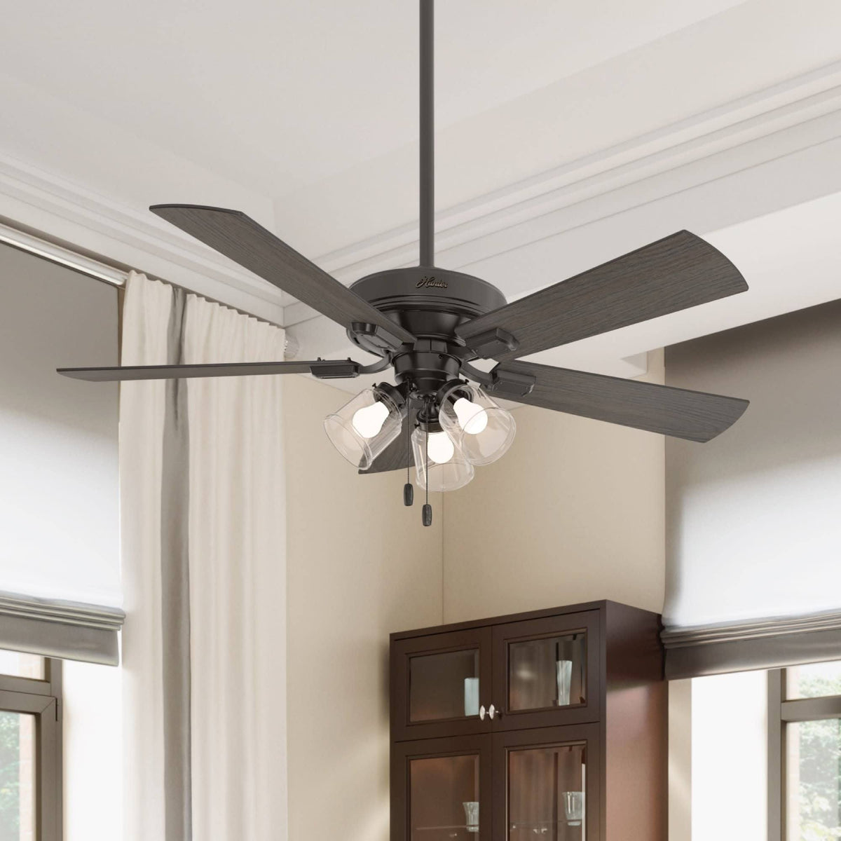 Fresh White Ceiling Fan with Light N55375