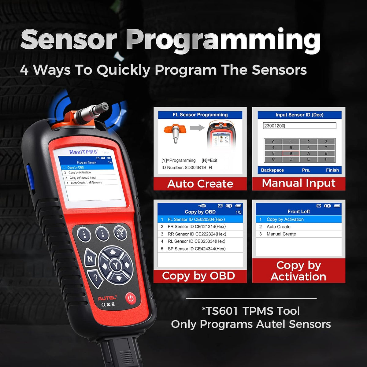 TPMS Relearn Tool with Tire Pressure Sensor Reset S3865