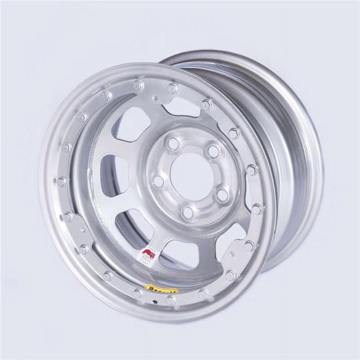 15 x 8 in. D-Hole Beadlock Wheel Silver Powder Coat W1225