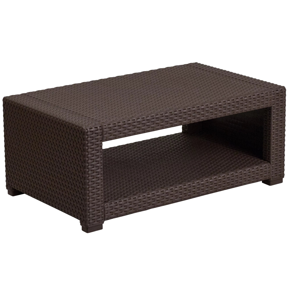 Chocolate Brown Faux Rattan Coffee Table T6156