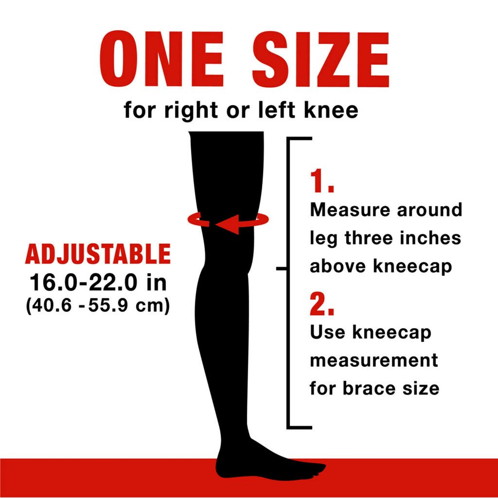 Hinged Knee Brace Black One Size V116436