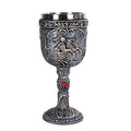 Polyresin Wine Goblet with Stainless Steel Rim U487205