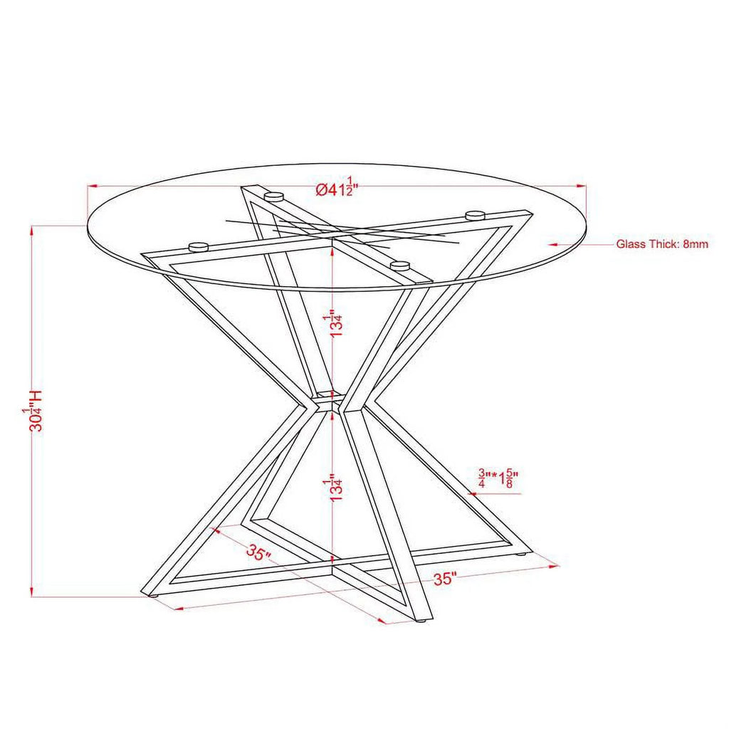 Round Glass Top Dining Table P245064