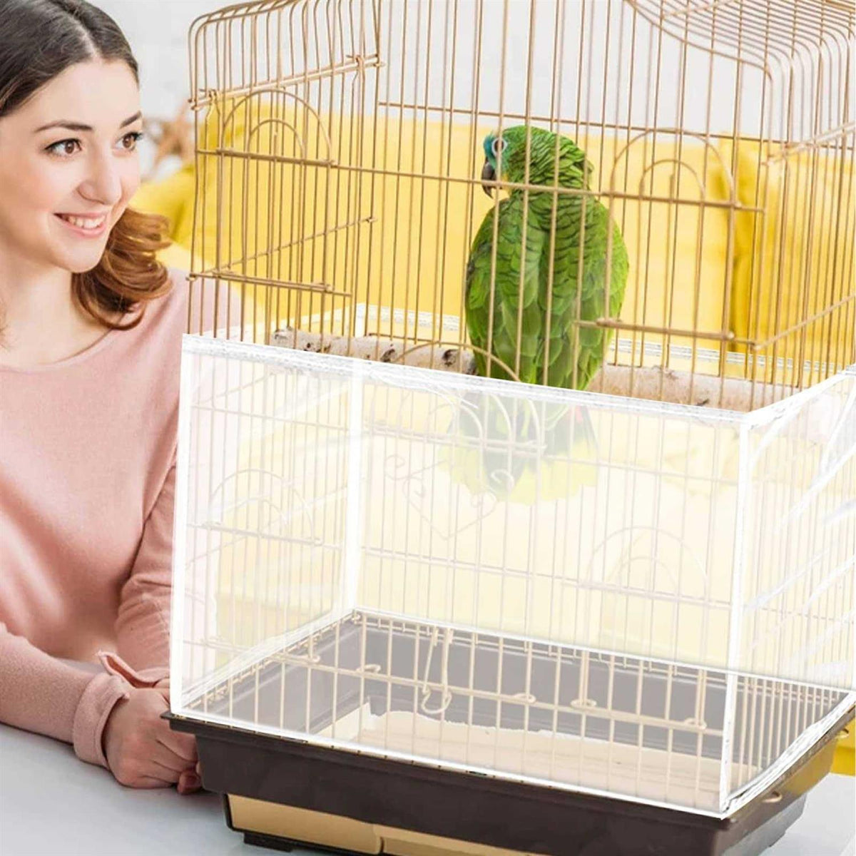 Large Adjustable Soft Nylon Mesh Bird Cage Cover O314861