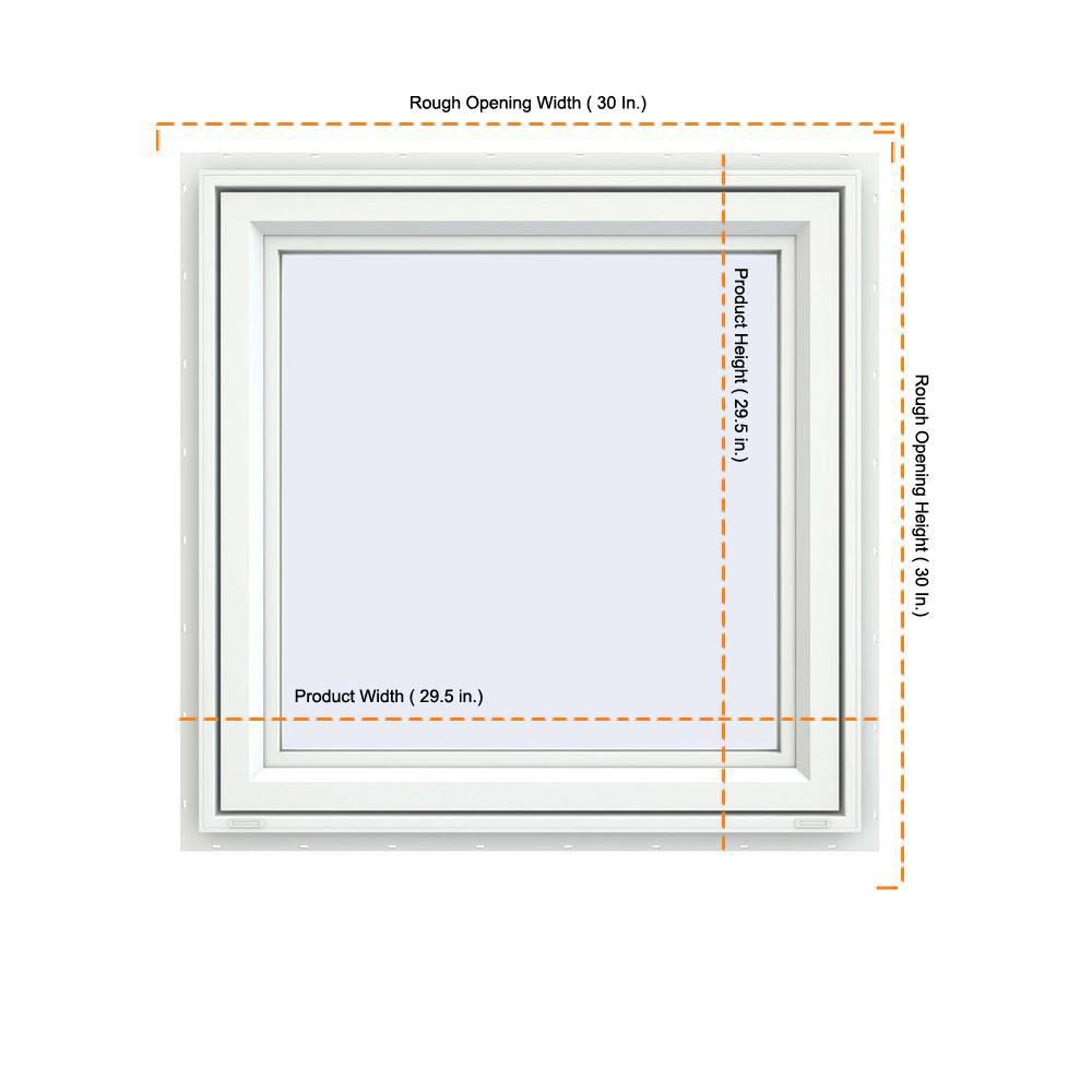 White Vinyl Casement Window with Screen L5562