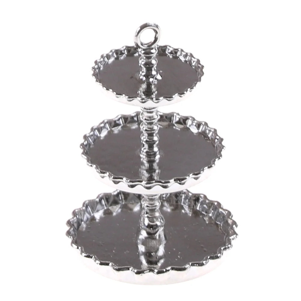 1/12 Dollhouse Miniature 3 Layer Metal Desserts Snack Rack Stand L627337