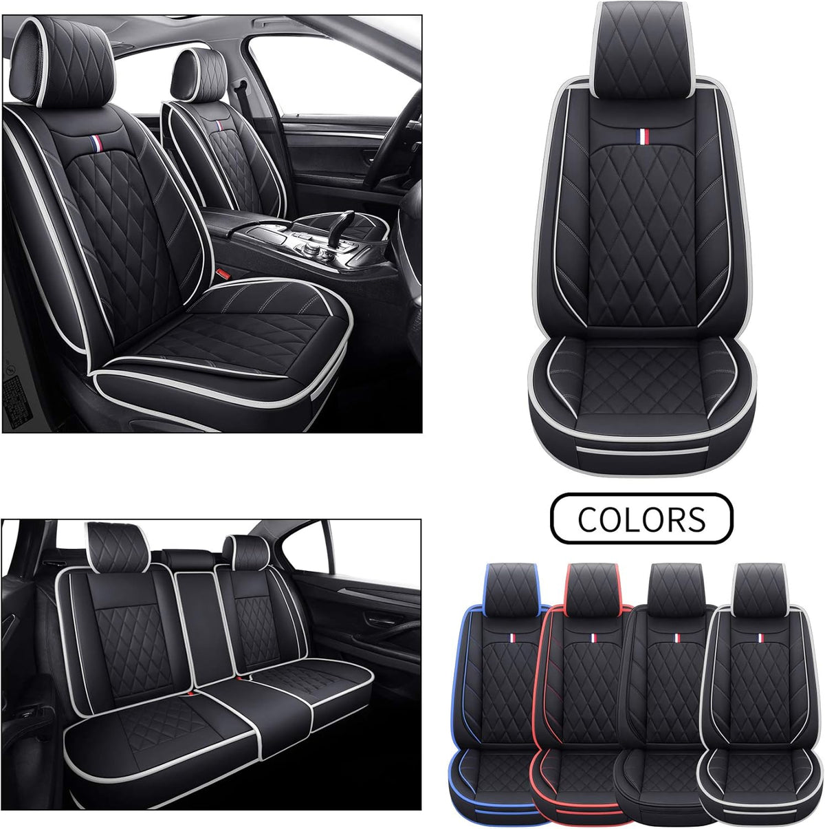 2 PCS Front Waterproof Leather Non-Slip Seat Covers R8307